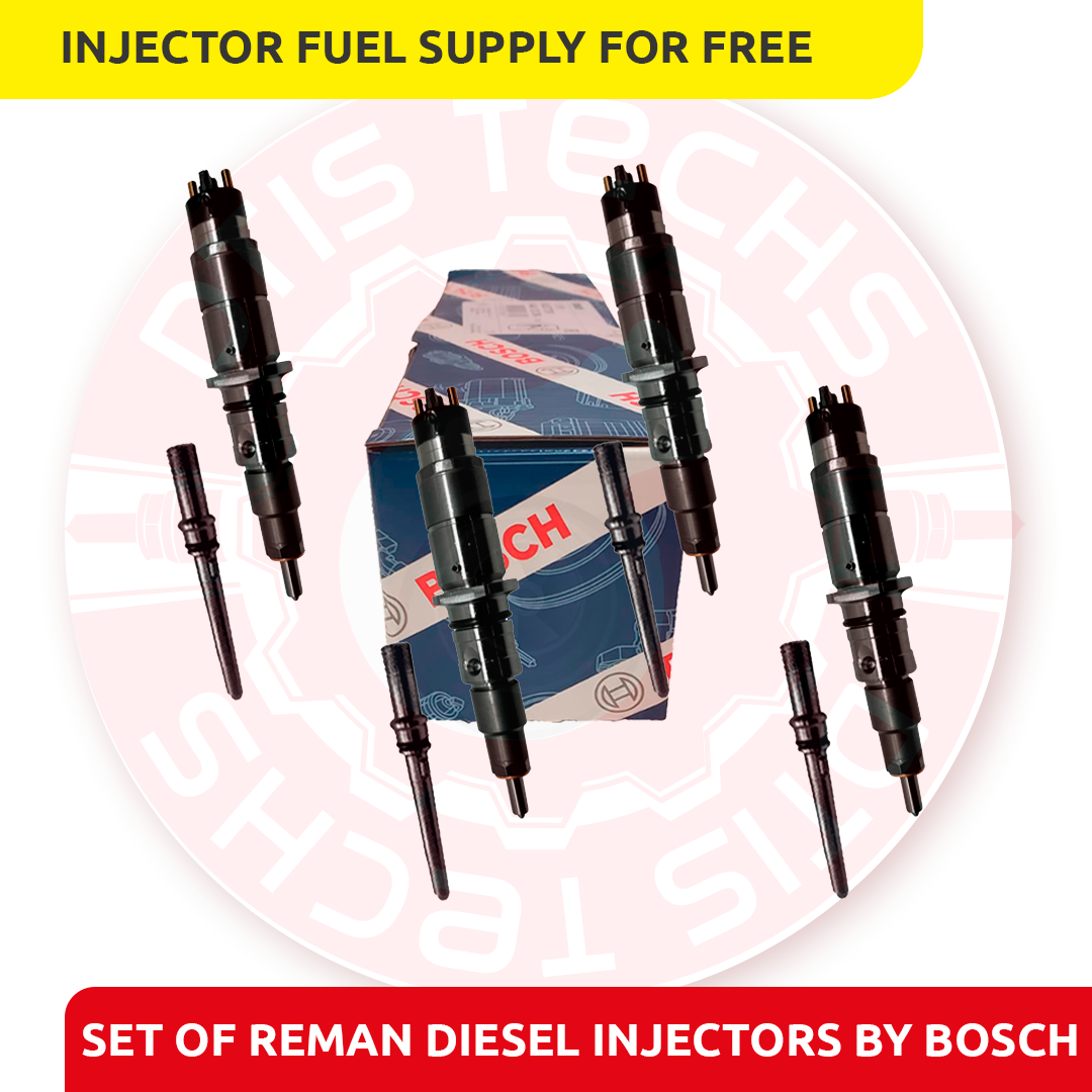 0986435597-set 0986435597 Reman by Bosch – 4 INJECTORS SET FUEL SUPPLY INCLUDED – $1,560.00+$400.00 Core Charge Free Shipping in all orders - Image 1