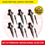 5579401 ISL - SET OF PREMIUM REMAN DIESEL INJECTORS - 6 Injectors Set FUEL SUPPLY INCLUDED- $2,100.00 + $900.00 Core Free Shipping in all orders