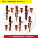85000416 D12D 465 HP – 6 Injectors Set Injector Sleeve Included – $1,500.00 + $600.00 Core Free Shipping in all orders