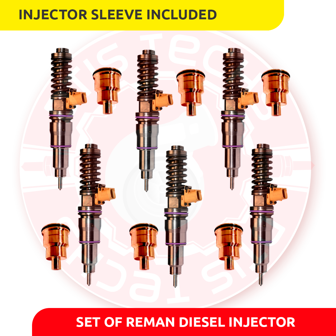 85000417-set 85000417 D12D 465 HP – 6 Injectors Set Injector Sleeve Included – $1,500.00 + $600.00 Core Free Shipping in all orders - Image 1