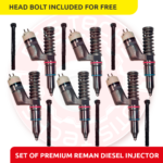 10R1273 (C-15) - Set of Premium Reman Diesel Injectors - 6 Injectors Set - $1,500.00 + $1,200.00 Core Free Shipping in all orders